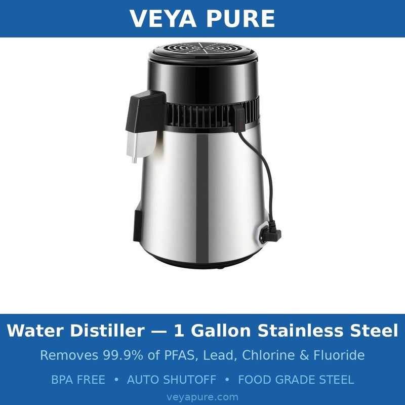Water Distiller Machine Stainless Steel Countertop 1 Gal Pure Clean BPA Free
