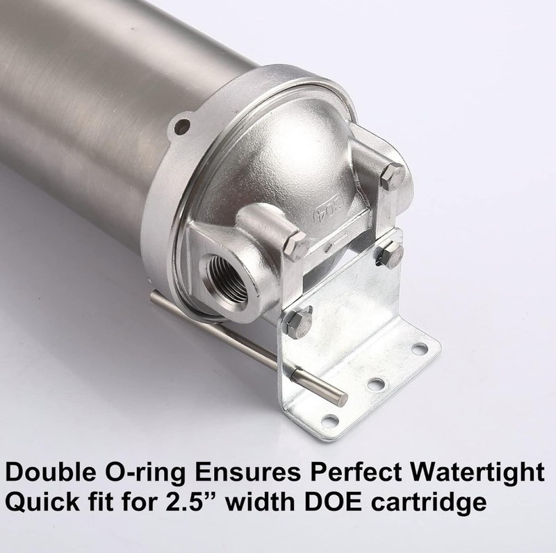 Amwater HMS-20A-1NPT 20" x 2.5" Stainless Steel Whole House Water Filter Housing gallery