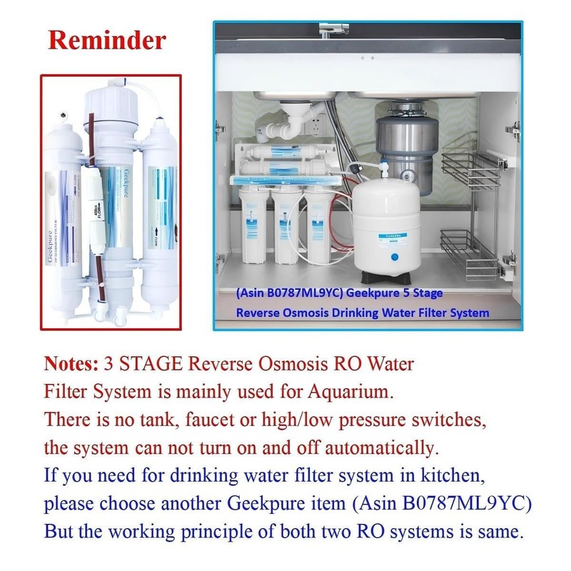 3-Stage Portable Aquarium RO Water Filter System - 100 GPD Reverse Osmosis Syste gallery