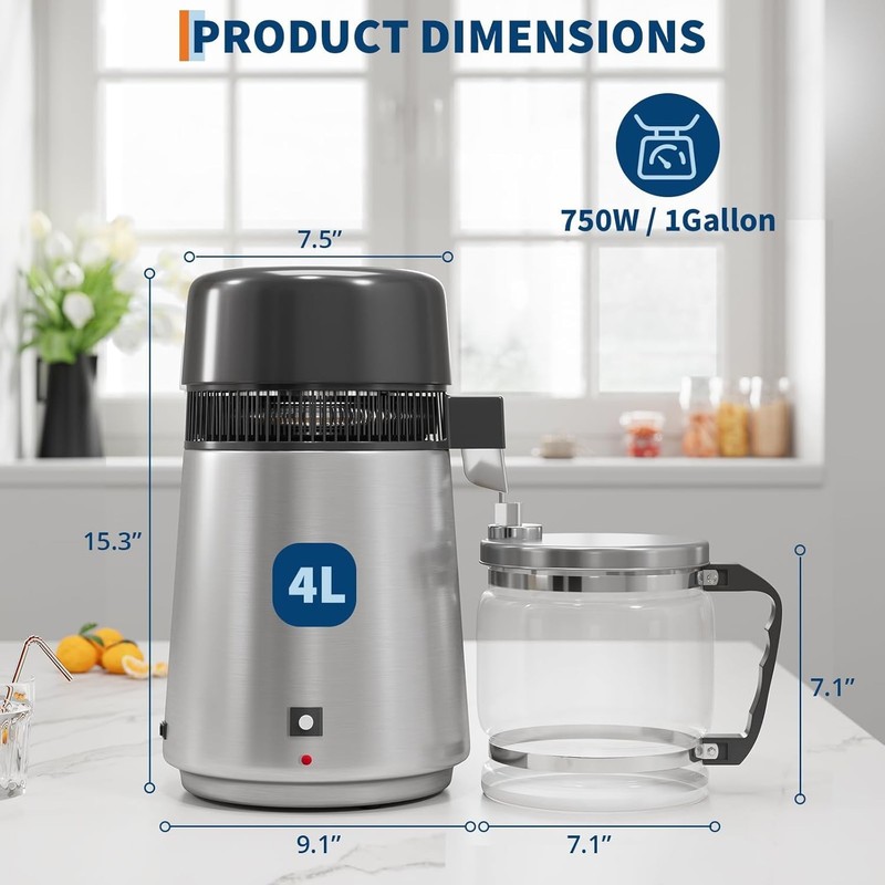 GarveeHome Water Distillers for Home Countertop, 1 gal/4 L Stainless Steel Disti gallery