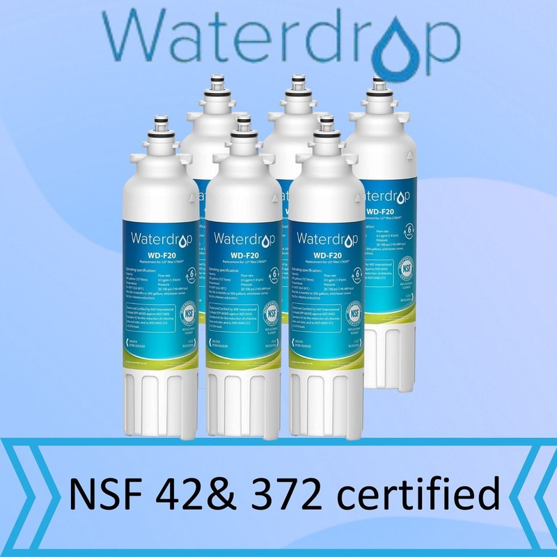 Waterdrop ADQ73613401 Refrigerator Water Filter, Replacement for LG® LT800P®