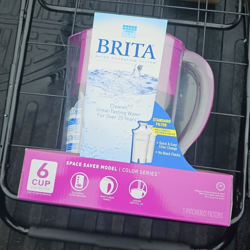 Brita Water Filtration System Pink 6 Cup Capacity 1 FILTER Space Saver
