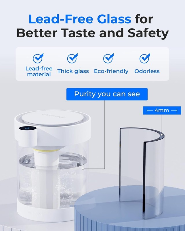 Waterdrop Glass Large 22-Cup Rechargeable Water Filter Dispenser, with 1 Filter gallery