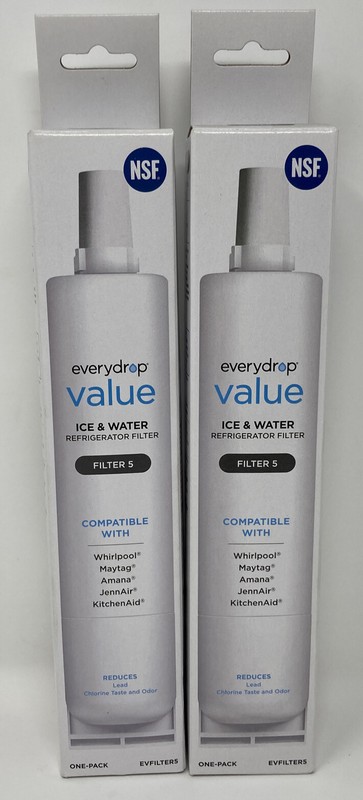 Lot Of 2 EveryDrop Value EVFILTER5 Ice And Water Refrigerator Filter 5