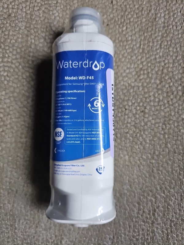 Waterdrop WD-F45 Replacement For GE XWF Refrigerator Water Filter New