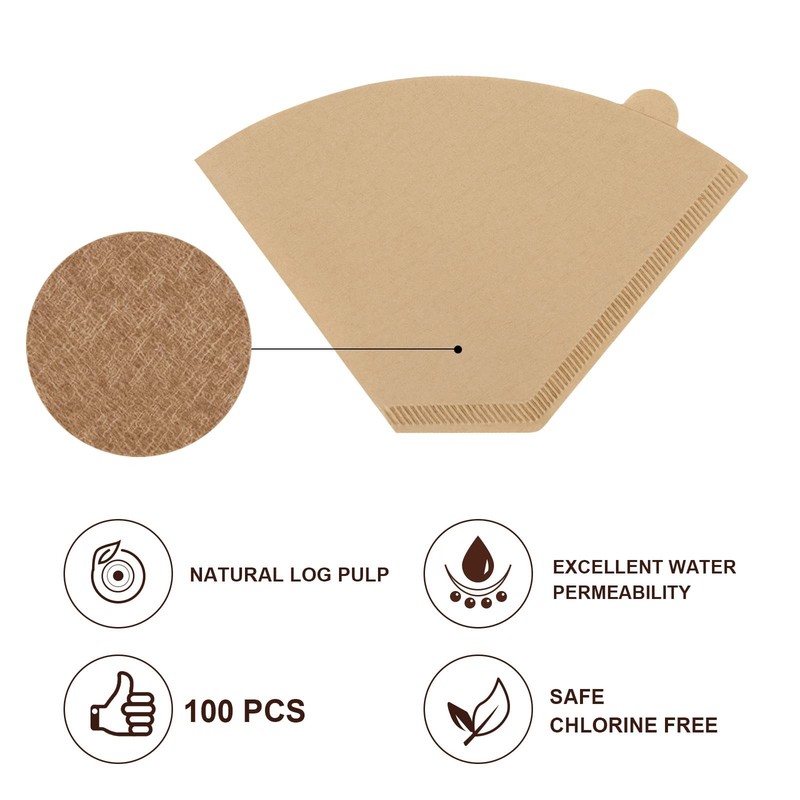BRIKINTE Disposable Coffee Paper Filters, 100 Pcs #4 Cone Cone, 100pcs gallery
