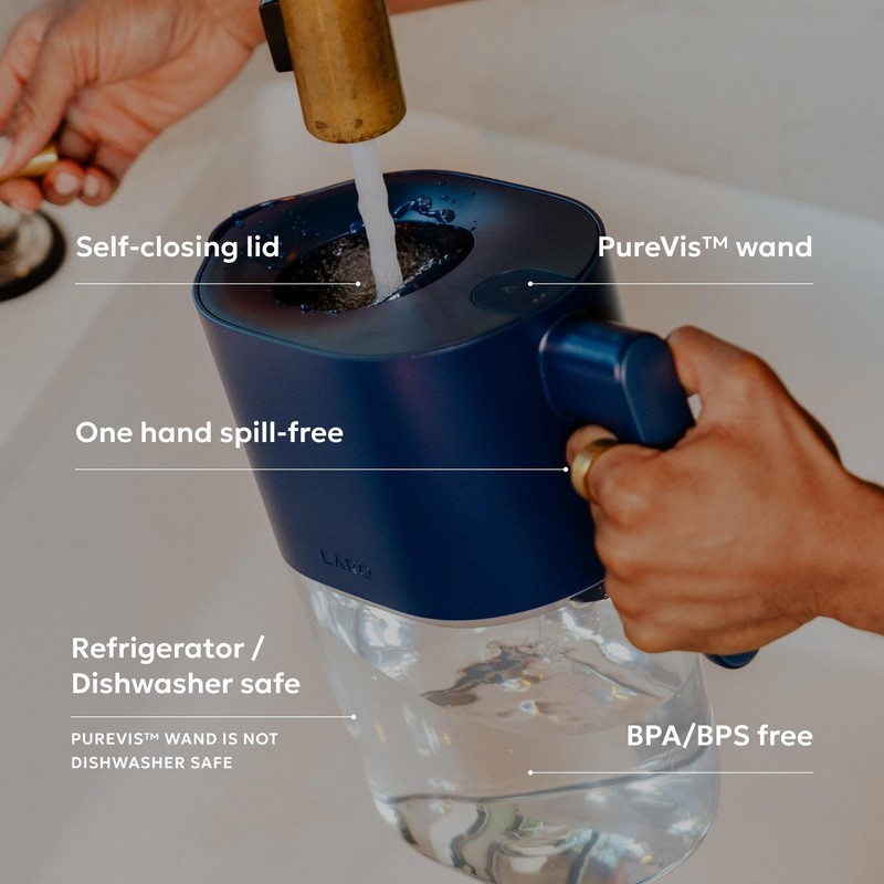 PureVis 3-in-1 Water Pitcher – Purifier, Filter & Tracking, 8-Cup Water Purif... gallery