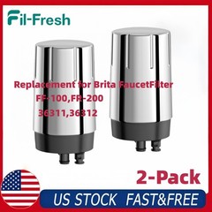 2-Pack FF-100 Brita Faucet Filter for Brita FR-200 36311 36312 Chrome Finish