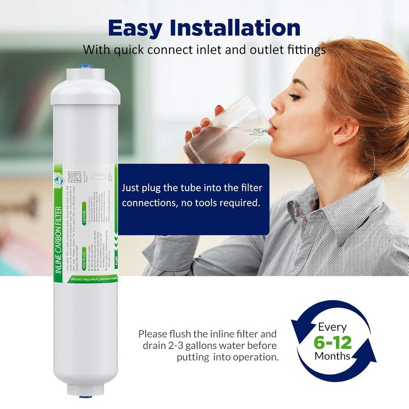 1-9 Pack 10"x2" Inline Post Carbon Water Filter T33 1/4" Quick Inlets Standard gallery