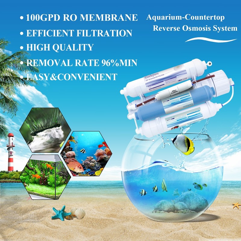 Geekpure 4 Stage Portable Aquarium Reverse Osmosis Water Filtration- DI Filter gallery