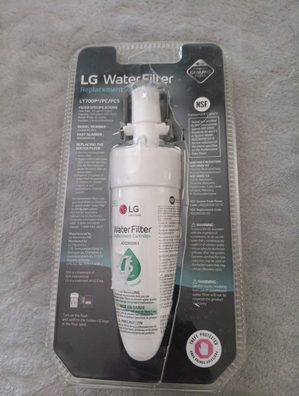 LG Refrigerator Ice & Water Filter ADQ360061 LT700P