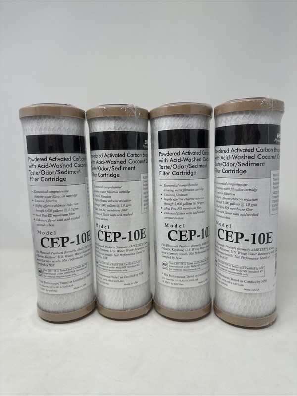(4) US Filter (CEP-10E) 9-3/4″ x 2-7/8″, 5 Powdered Activated Carbon Briquettes