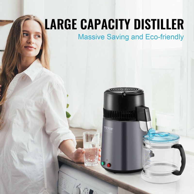 VEVOR 4L Water Distiller Purifier Machine Countertop Stainless Steel Interior gallery