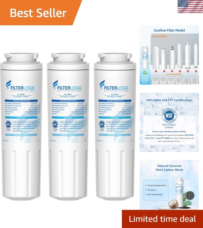 3-Pack Refrigerator Water Filters – NSF Certified for Clean, Safe Water