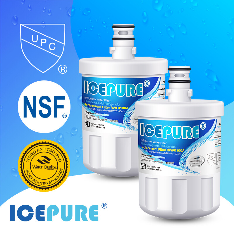 2 Pack Fit For LG LT500P 5231JA2002A CLCH110 WF-LT500P 9890 Water Filter Icepure