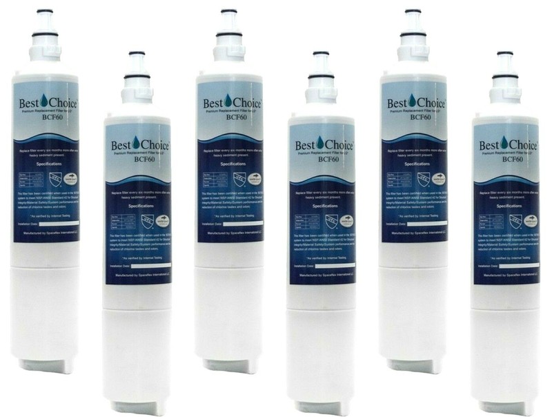 6 Pack Fits LG LT600P 5231JA2006A 5231JA2006B 9990 Refrigerator Water Filter