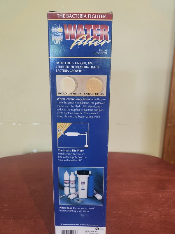 Hydro Life RV-Marine Inline Water Filter Model HL-180 New In Box gallery