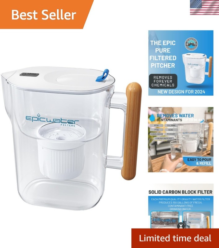 Pure Filter Pitcher 10-Cup Water Filtration System 150 Gallon Replacement