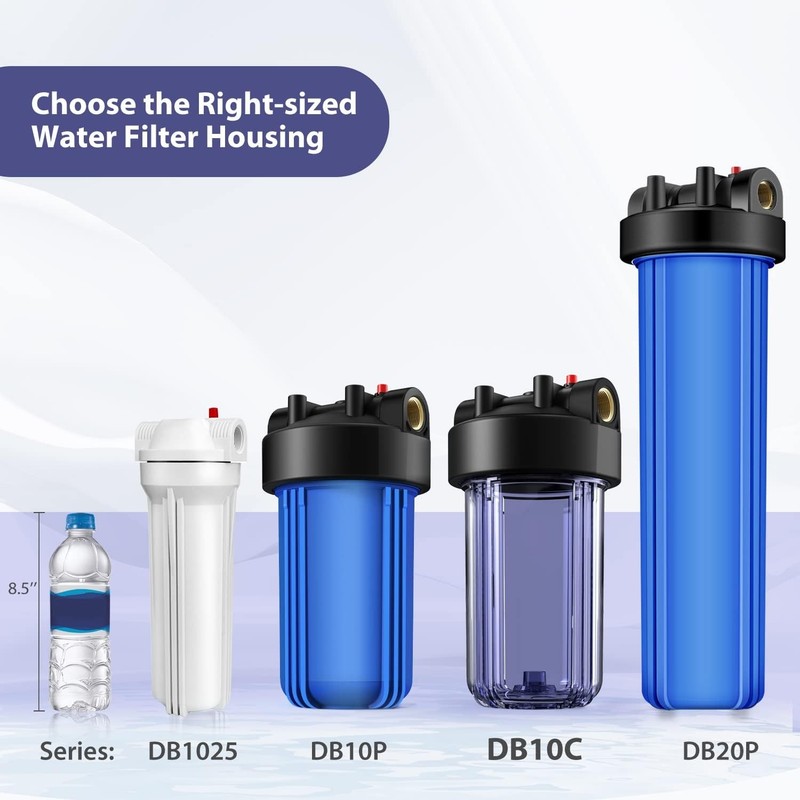 SimPure Filtro de Agua Casa Completa 10"x4.5" DB10C Azul Sedimento 1" NPT gallery