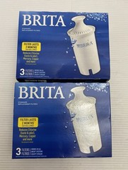 Two 3 Packs BRITA • Water Pitcher Replacement Filters -White: NEW Sealed!