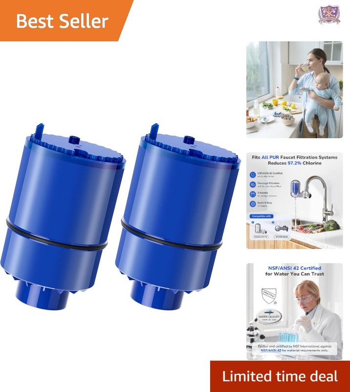 Water Filter Replacement 2-Pack for PUR Faucet NSF Certified Lead Sediment