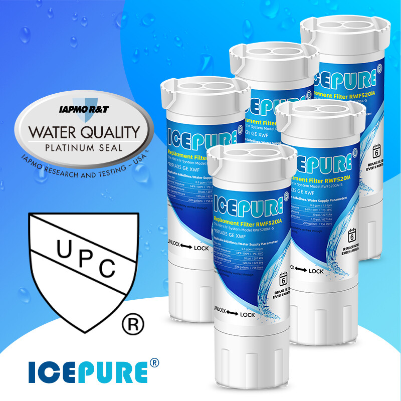 Fit For GE XWF WR17X30702 GBE21 GDE21 Refrigerator Water Filter ICEPURE 5 Pack