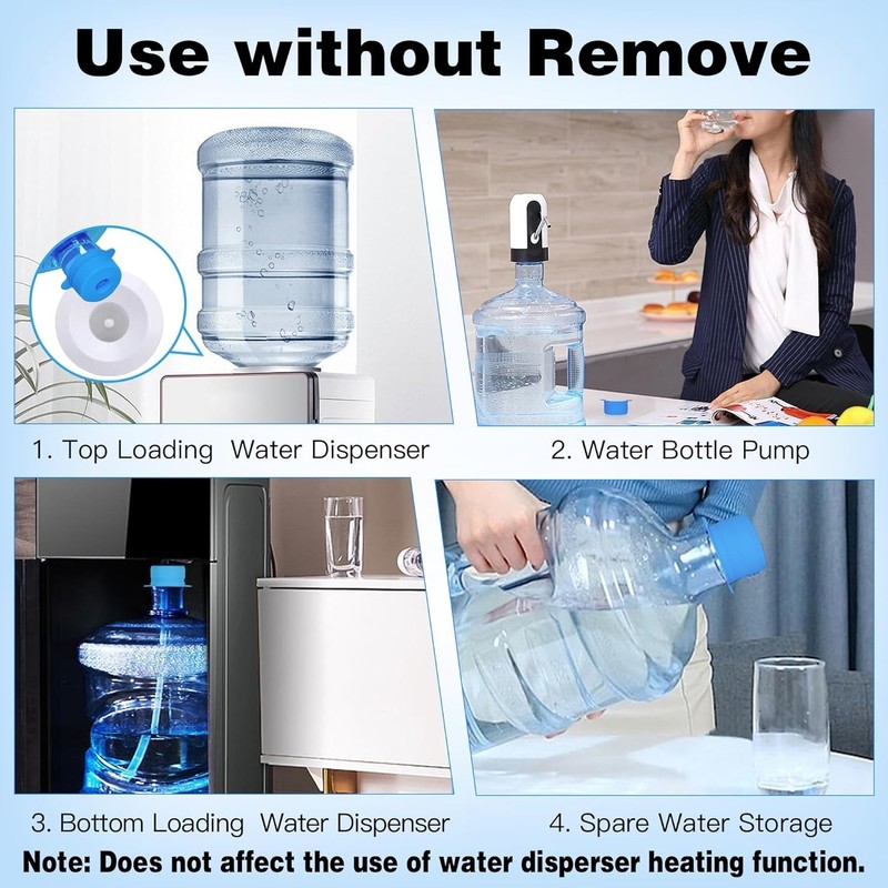 6 PCS] 3 & 5 Gallon Water Jug Cap - 55mm Food Grade Silicone Reusable Bottle ... gallery