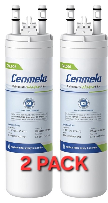 2 Pack – Cenmela CML006 200 Gallons Compatible with Frigidaire WF3CB NEW SEALED