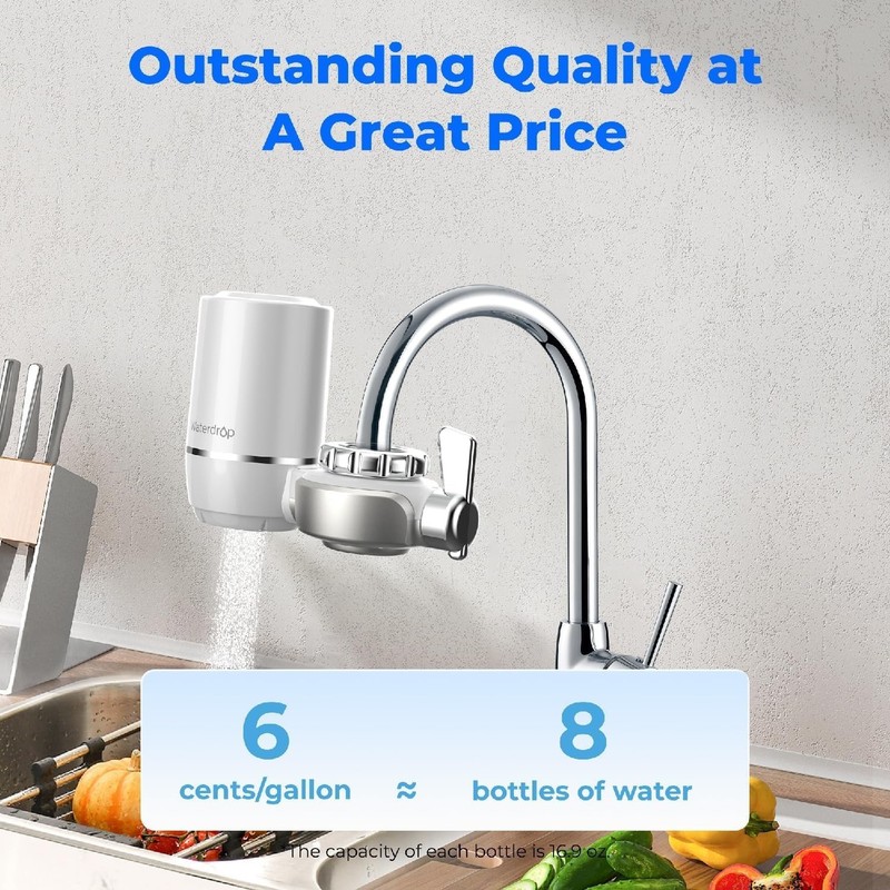 Waterdrop Faucet Water Filter, Fits Standard Faucets, NSF Certified gallery