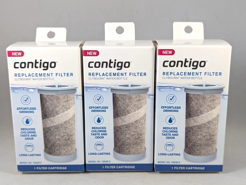 3 PK Contigo Replacement Water Filter Cartridge #1352812 Clybourn Water Bottles