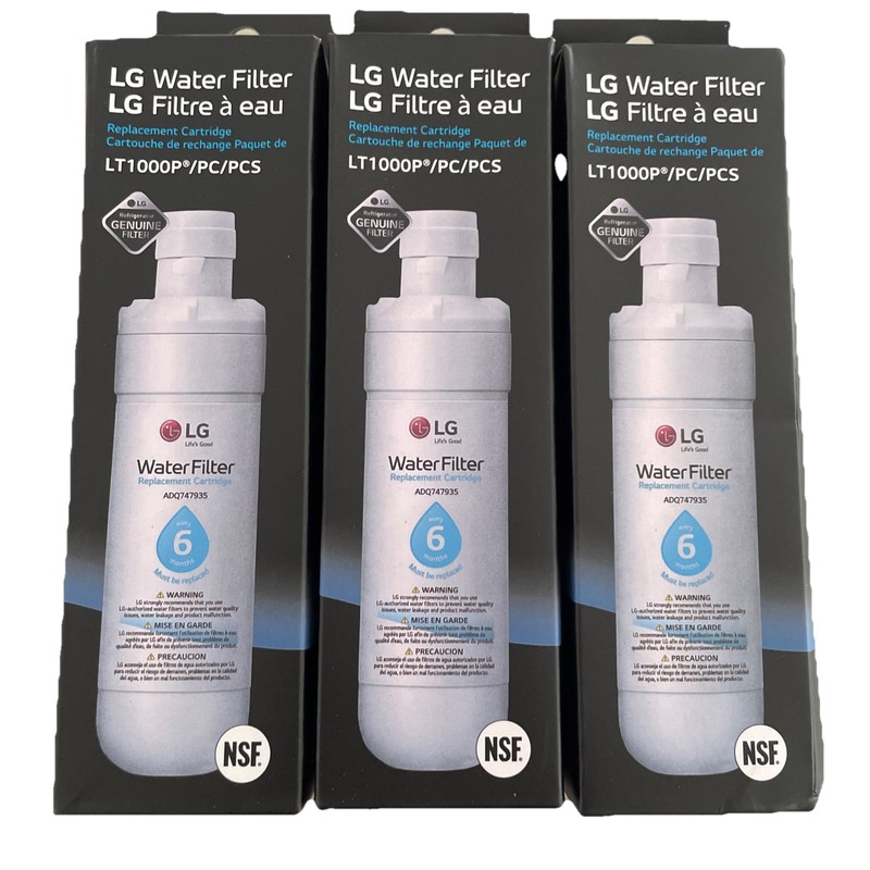 3 X Genuine LG LT1000P Water Filter Replacement Cartridge LT1000PC/PCS New