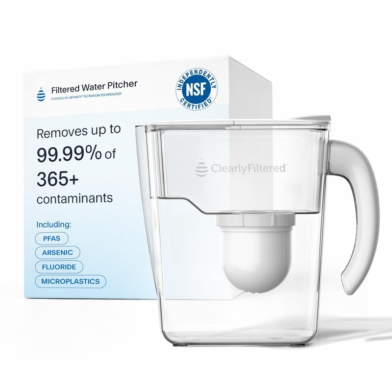 Filtered Water Pitcher - 80 Fl Oz, NSF Certified - Targets 365+ Contaminants ...