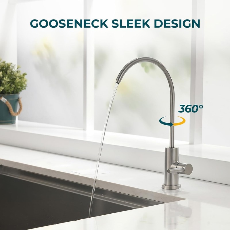 Mid Arc Brushed Nickel Drinking Water Faucet - Safe & Stylish Kitchen Solution gallery