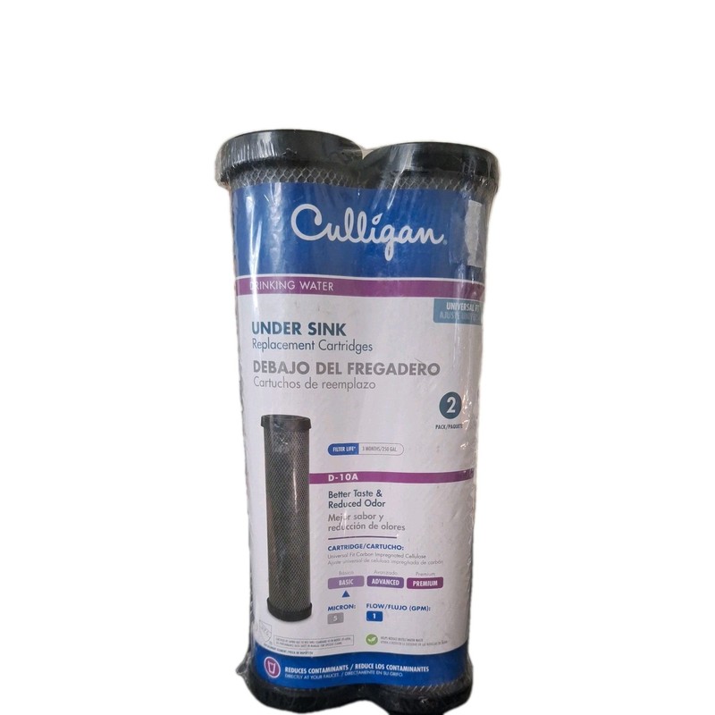 Culligan D-10A 2PK Filtration 5 Micron Replacement Cartridge Under Sink New