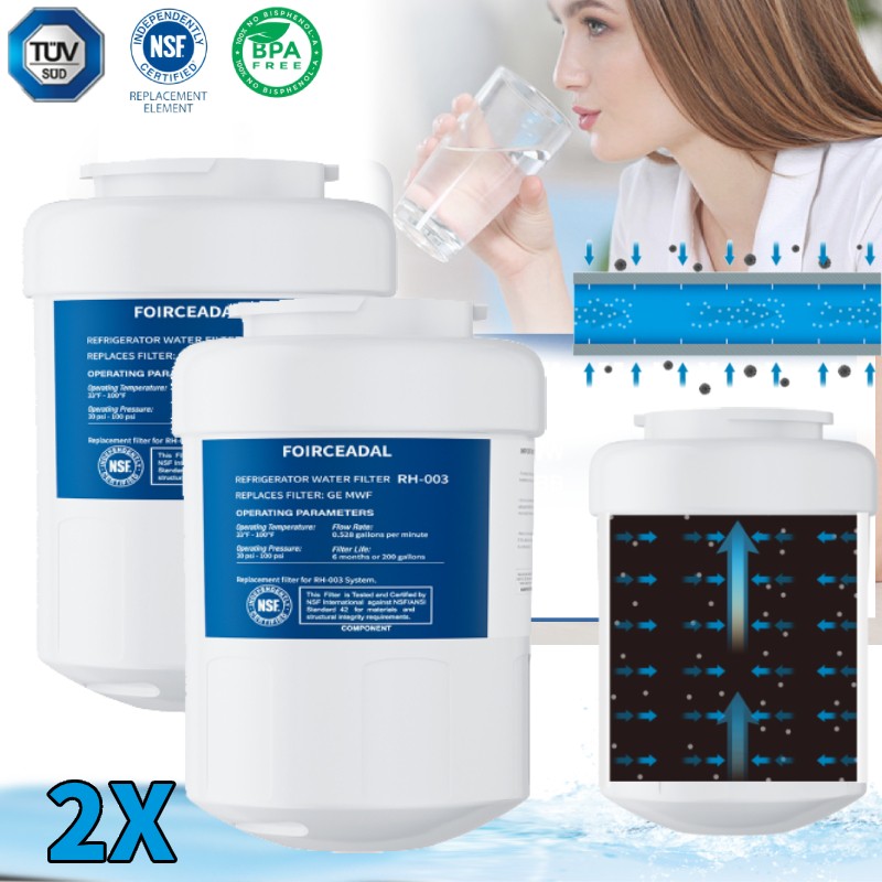 2X NEW For GE MWF MWFP GWF 46-9991 Smartwater Fridge Water Filter US