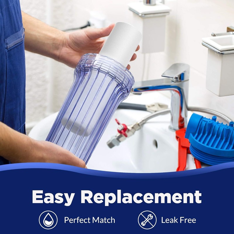 1 Micron 10"x2.5" Whole House Sediment Water Filter Cartridge Replacement 1-25PK gallery
