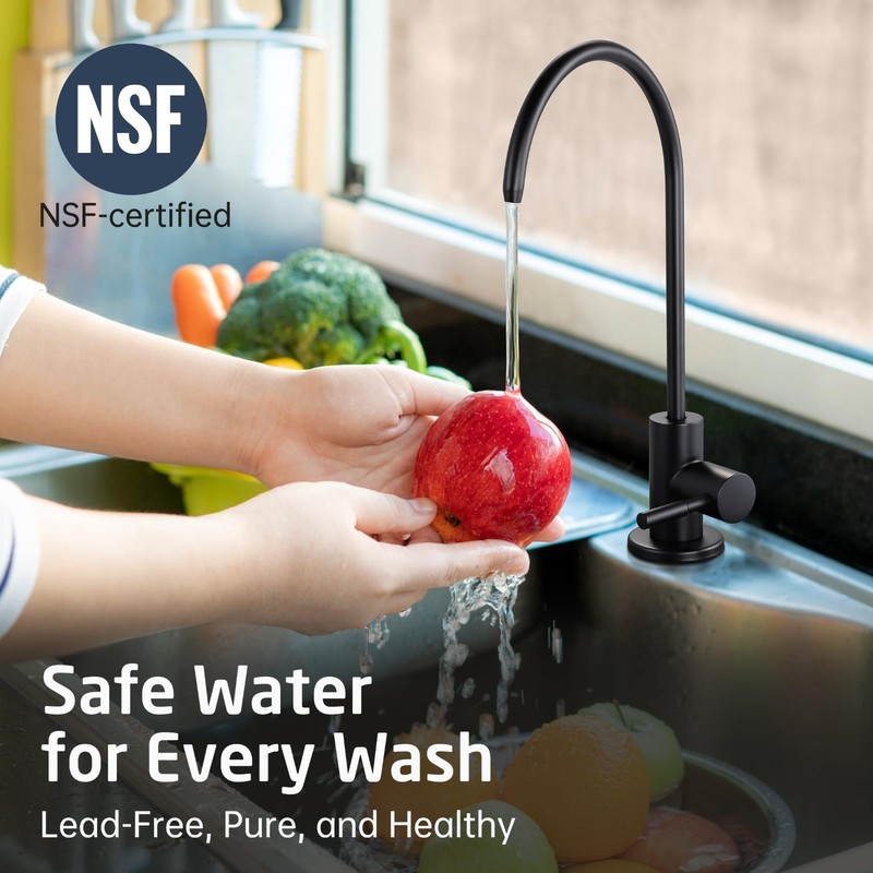 Reverse Osmosis Faucet - Lead-Free Drinking Water Filter, Matte Black 304 Stainl gallery