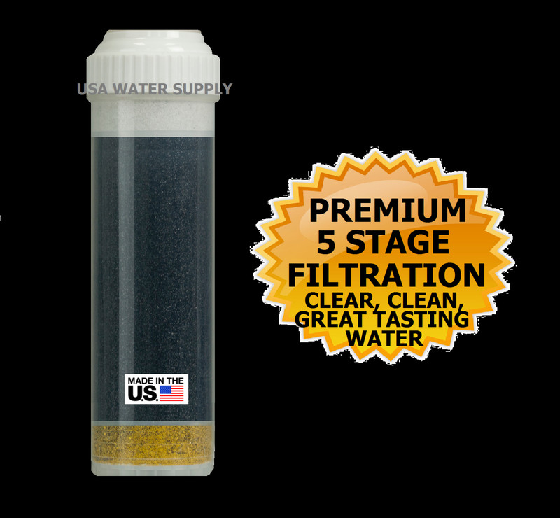PREMIUM 5 STAGE RO COUNTERTOP DRINKING WATER FILTER CARTRIDGE KDF,GAC,CALCITE