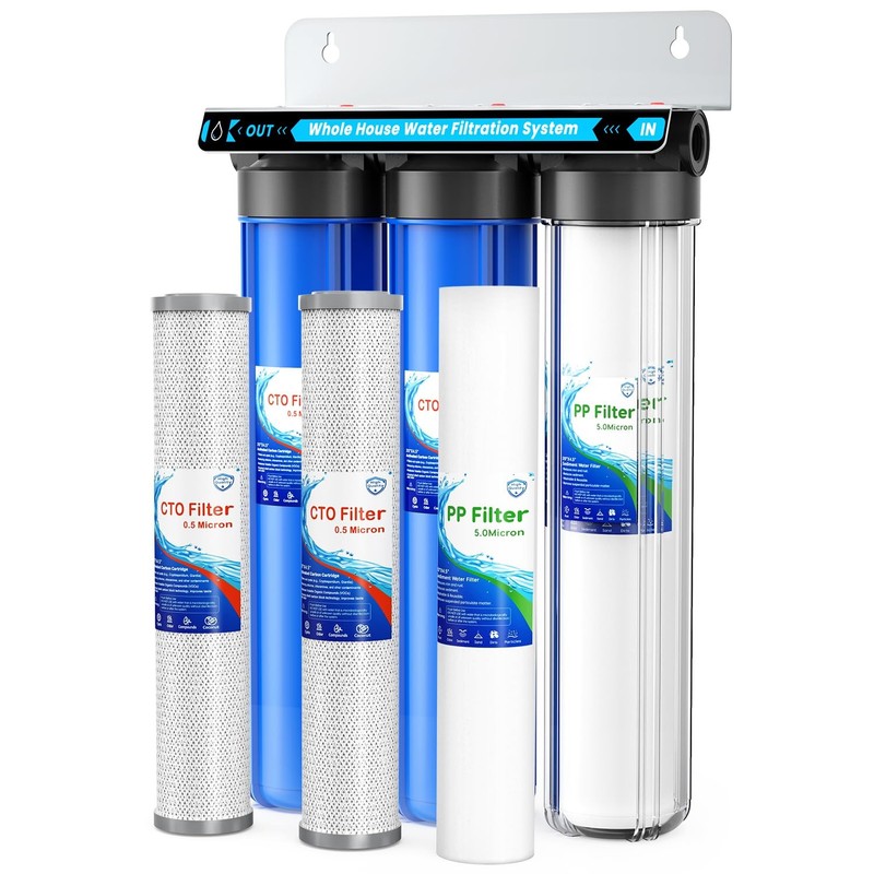 3-Stage Whole House Water Filter System Filtration Home POE 3/4″ NPT