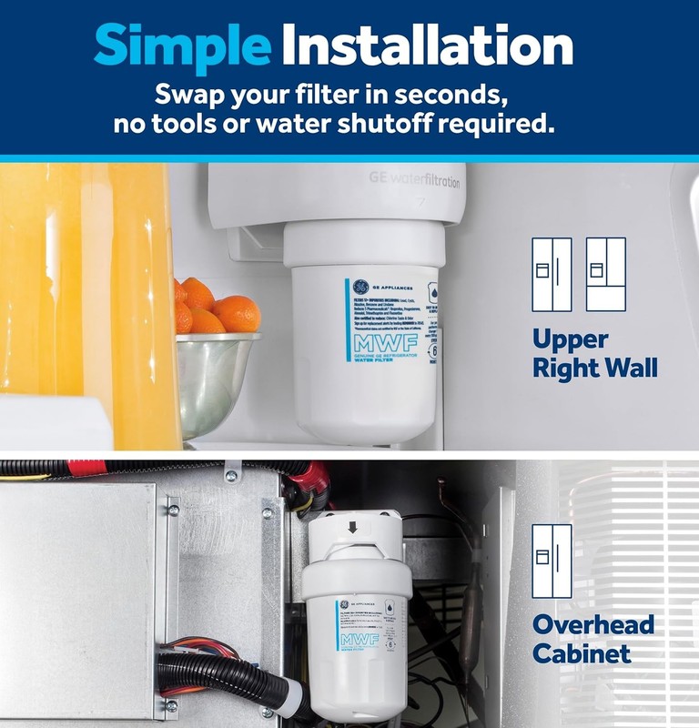 3 Pack GE MWF SmartWater Refrigerator Water Filter Replacement gallery