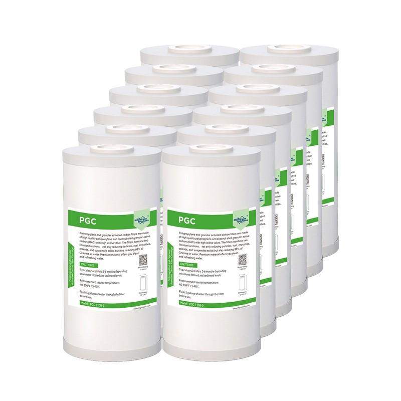 1-12 Pack 10×4.5″ 5μm Sediment GAC Carbon Water Filter for Big Blue Whole House