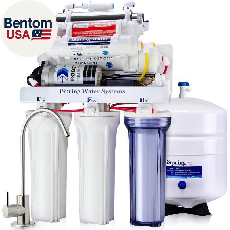 RCC1UP-AK, 100 GPD 7-Stage Reverse Osmosis under Sink Water Filtration System wi