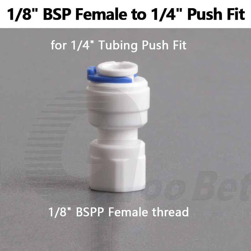 1/4″ 3/8″ Push Fit Fittings Straight Female Adaptor RO Unit Fridge Water Filter