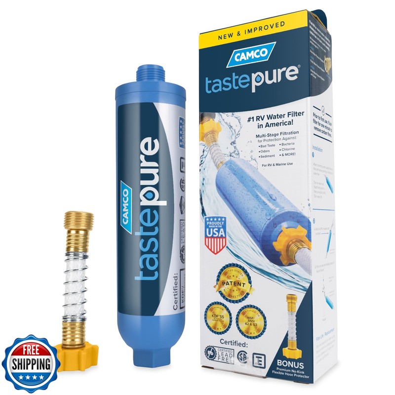 Camco Tastepure RV Water Filter – Advanced RV Inline Water Filter
