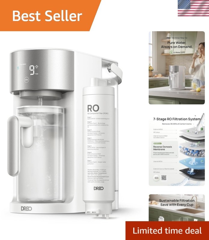 Reverse Osmosis Water Filter Countertop, RO Filtration System, 3:1 Pure to Dr…