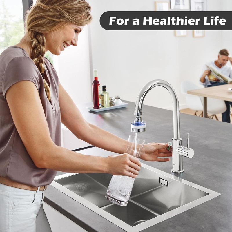 8 Pcs Sink Water Filter Faucet Set, 360 ° Rotating Bathroom Sink Filter, Kitc... gallery