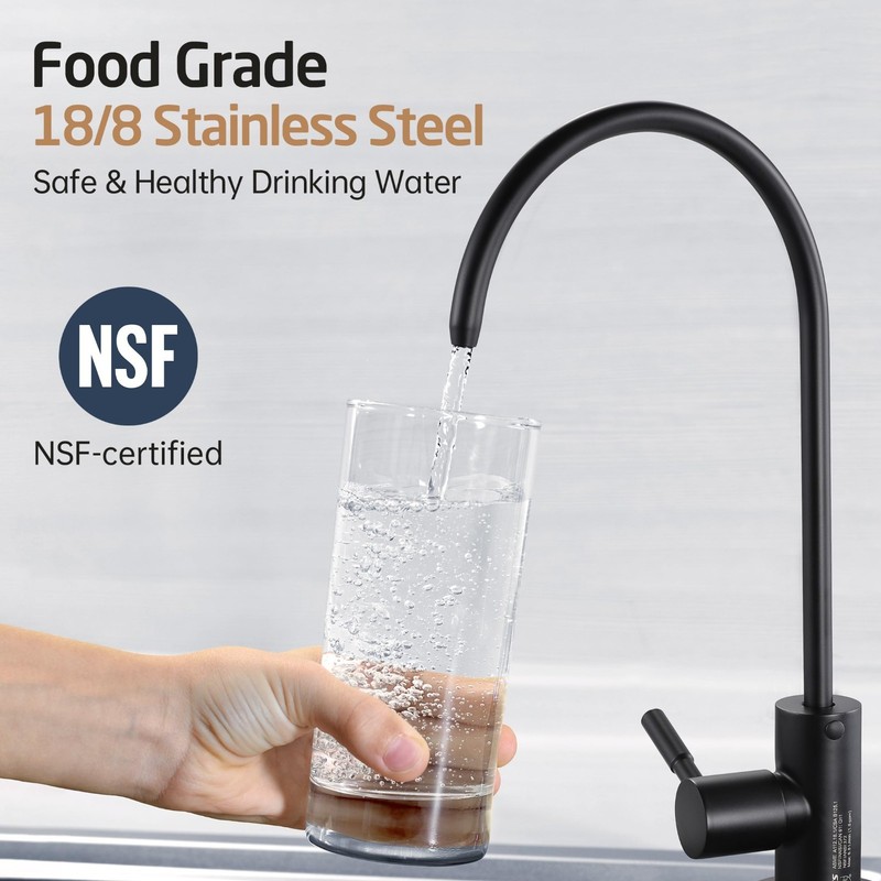 Reverse Osmosis Faucet - Lead-Free Drinking Water Filter, Matte Black 304 Stainl gallery