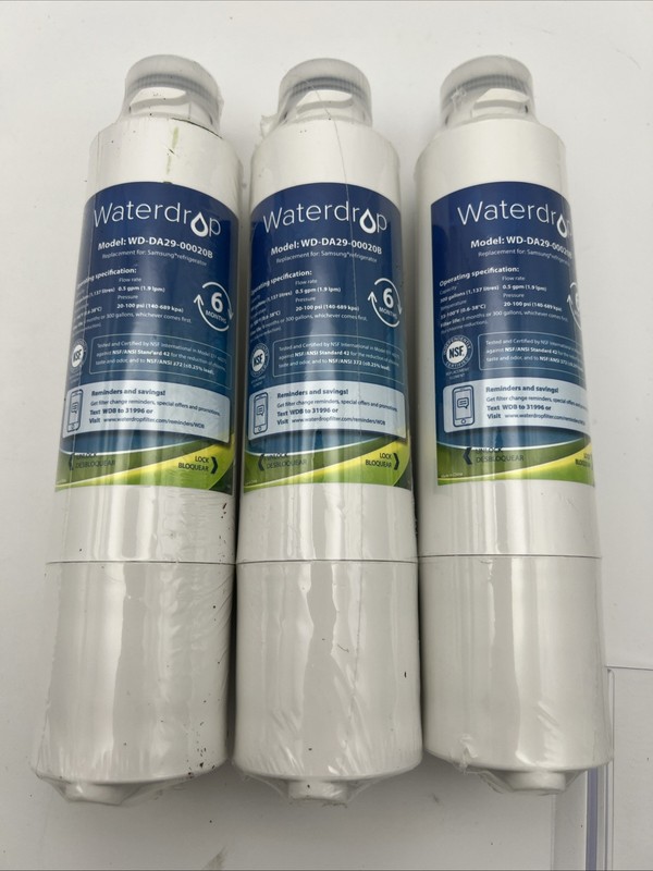 Waterdrop Replacement 3 Pack for Model WD-DA29-00020B Refrigerator Water Filter