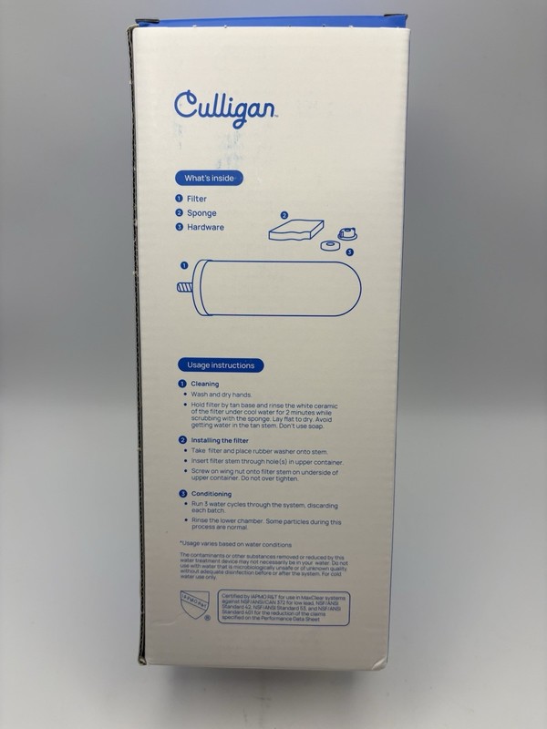 Culligan MaxClear 7” Gravity Water Filter Replacement, 1-Pack, Brand New In Box gallery