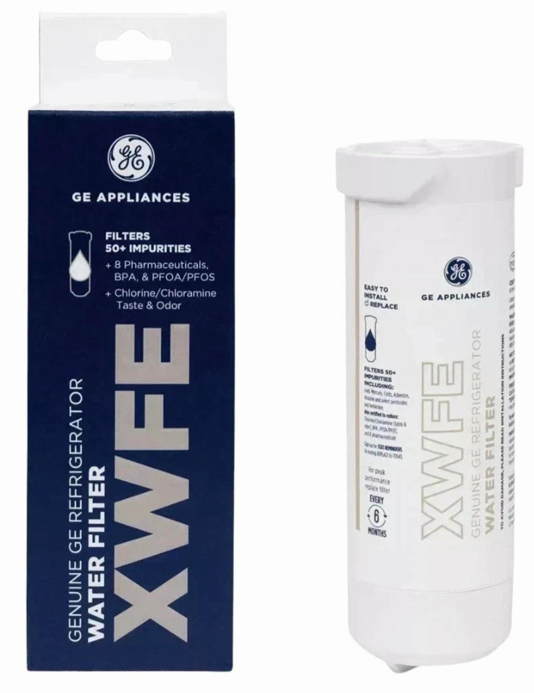 GE XWFE Refrigerator Water Filter Genuine Replacement Cartridge New (NO CHIP)